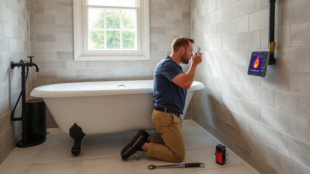 Trace and access leak detection engineer with thermal imaging in Herne Hill